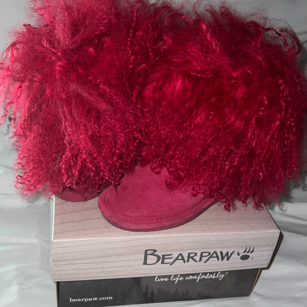Toddler red bearpaw boots
